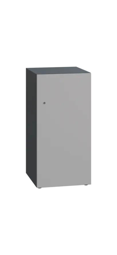DOMINIT 21 úložná skříň 1-boxová, 917x450x400 mm, korpus antracit, dvířka šedá